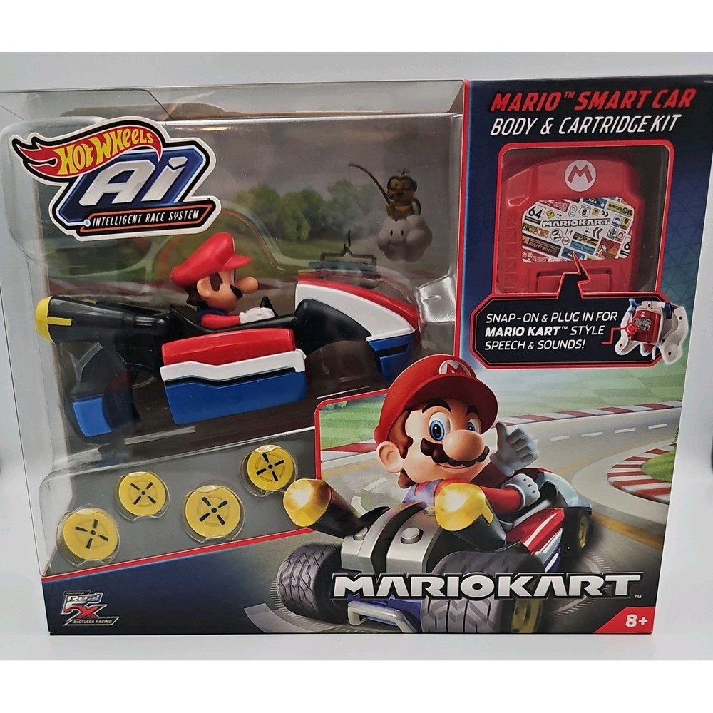 Hot Wheels Ai Mario Kart Mario Smart Car Body & Cartridge Kit 2017 NEW